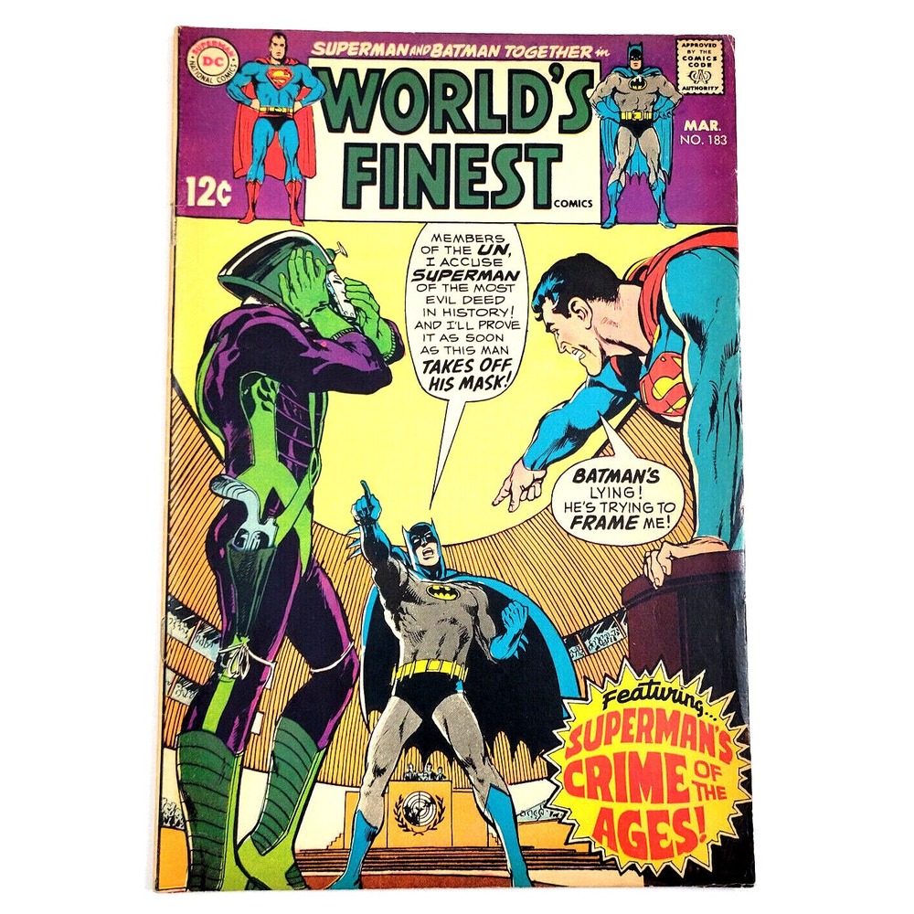 WORLD'S FINEST‎ COMICS  # 183 - (1969) DC COMICS SUPERMAN & BATMAN APPEARANCE
